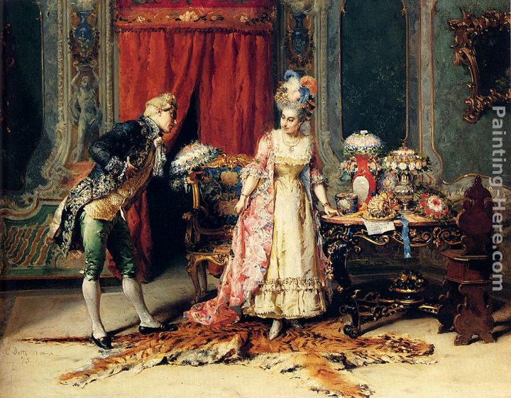 Flowers For Her Ladyship painting - Cesare-Auguste Detti Flowers For Her Ladyship art painting